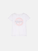White Positive Vibes Logo T-Shirt (7-16) | GUESS Kids | Front view