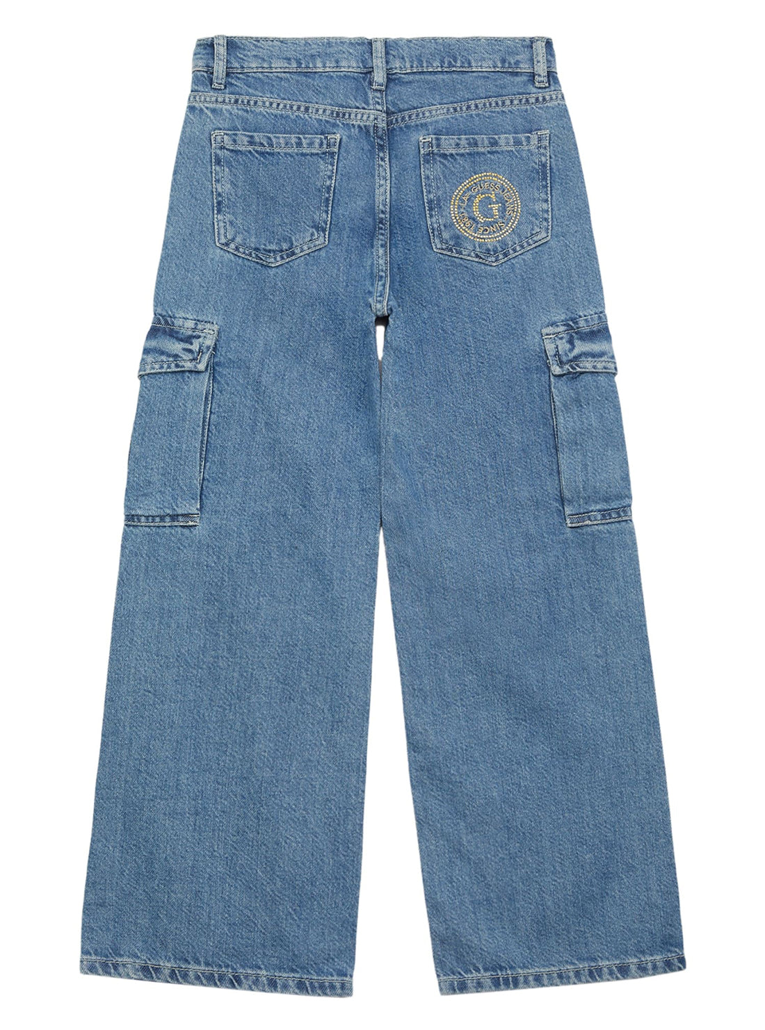 GUESS Blue Denim Cargo Pants (7-16) back view