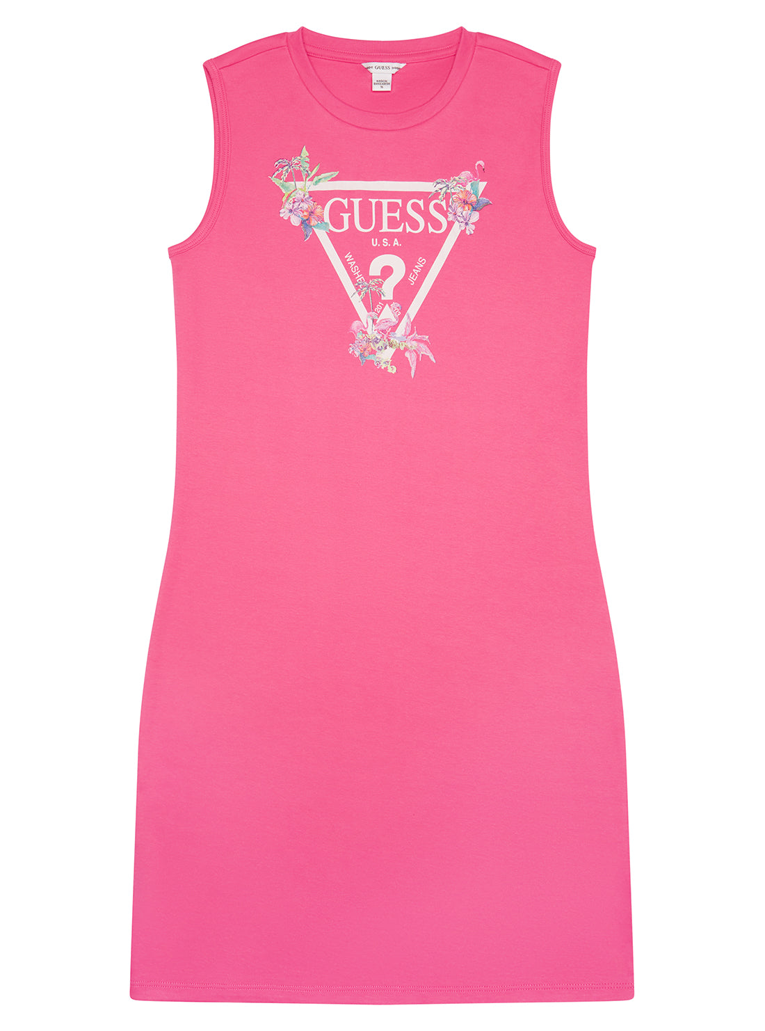 GUESS Pink Interlock Short Sleeve Dress (7-16) front view