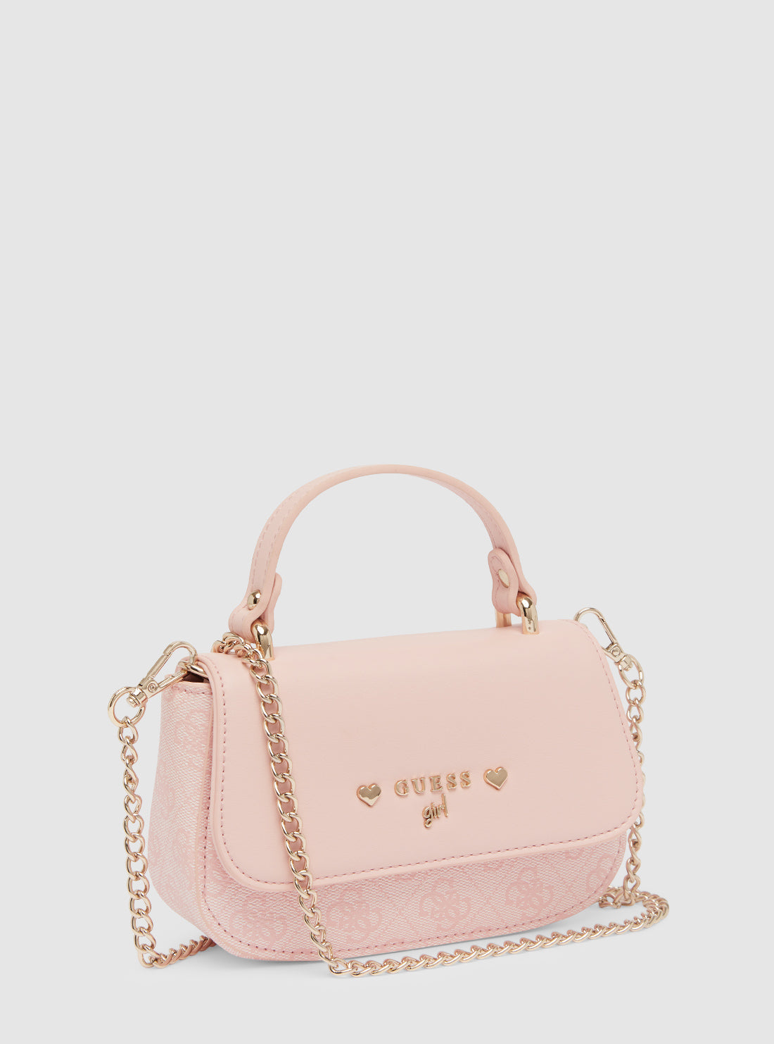 GUESS Kids Pink Crossbody Flap Bag J4YZ42WFEN0 Front Side View