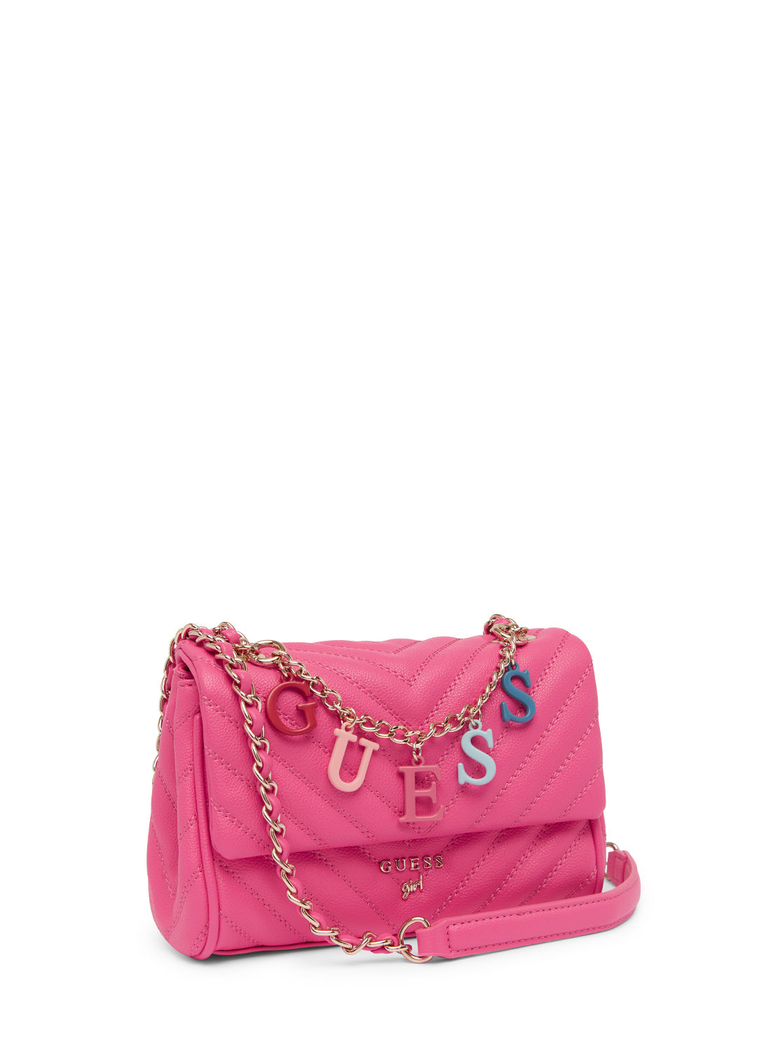 GUESS Kids Pink Maddie Girlfriend Crossbody Bag J4YZ42WFEN0 Front Side View