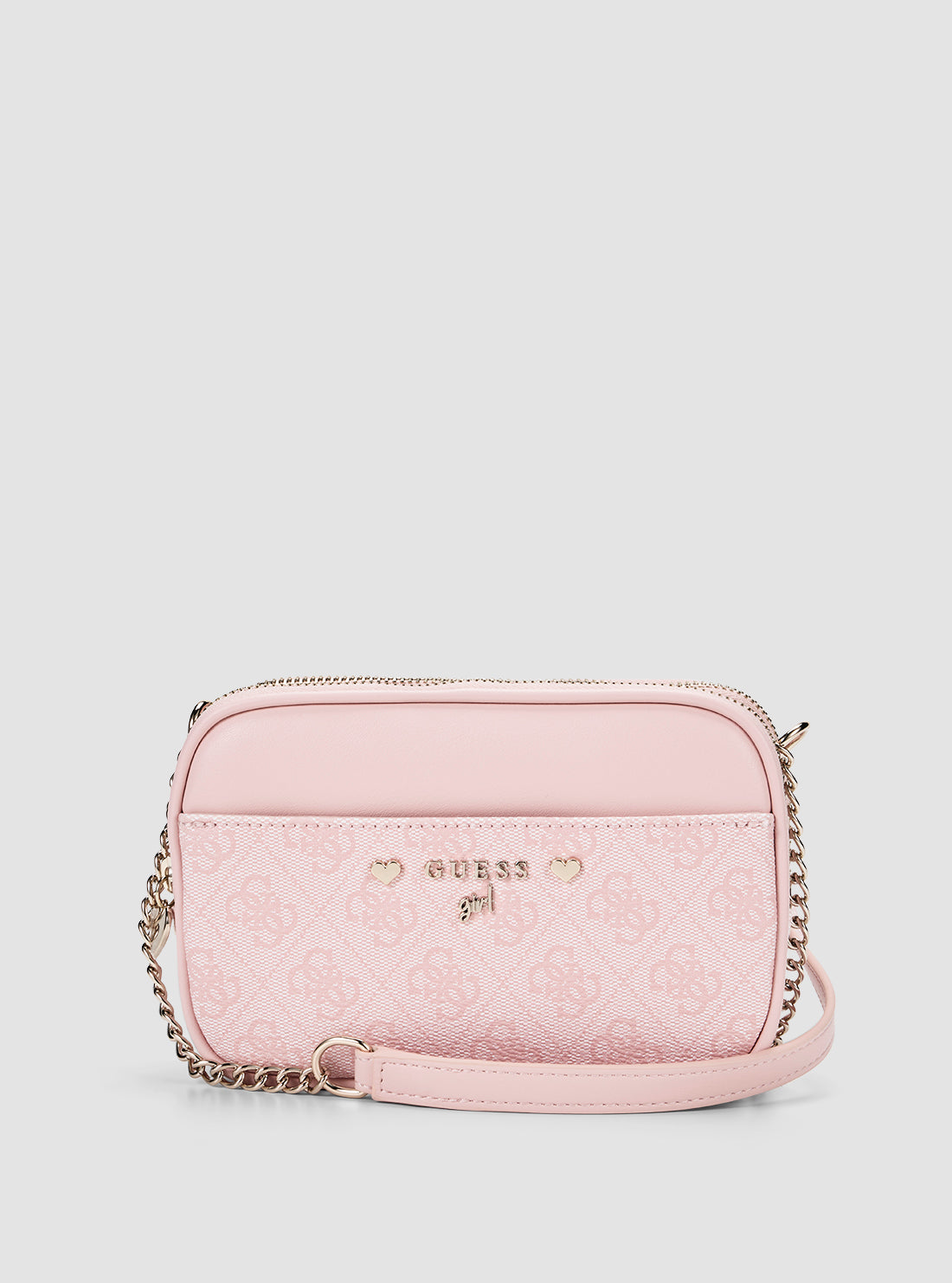 GUESS Kids Pink Camera Crossbody Bag J5YZ00WFMF0 Front View