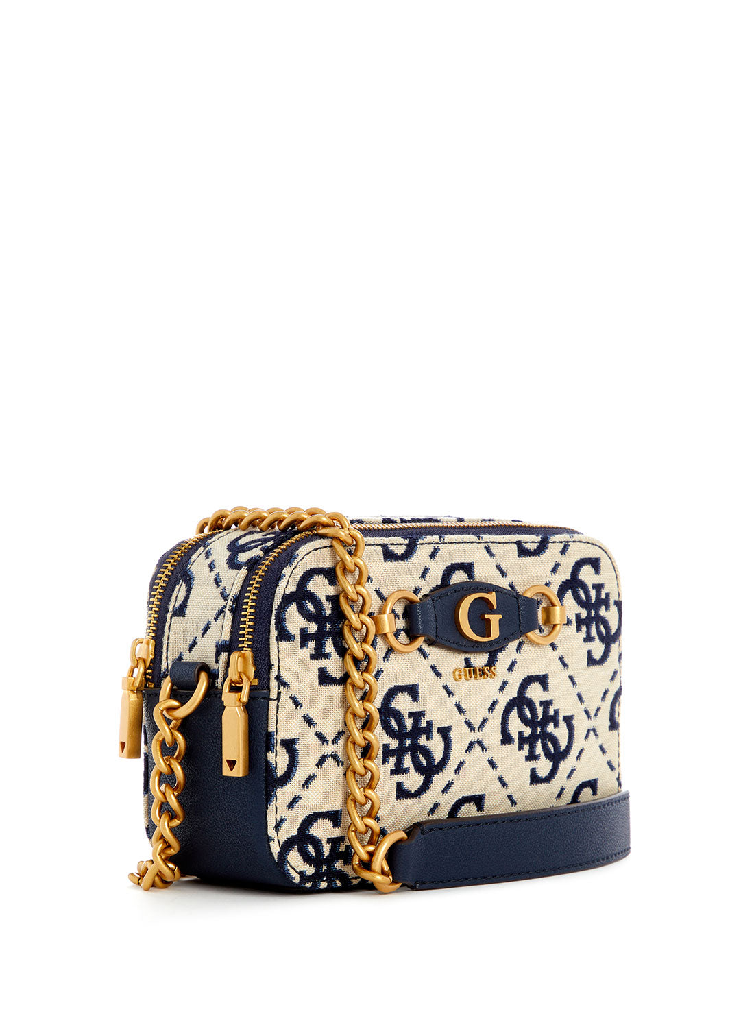 GUESS Blue Navy Logo Izzy Camera Bag side view
