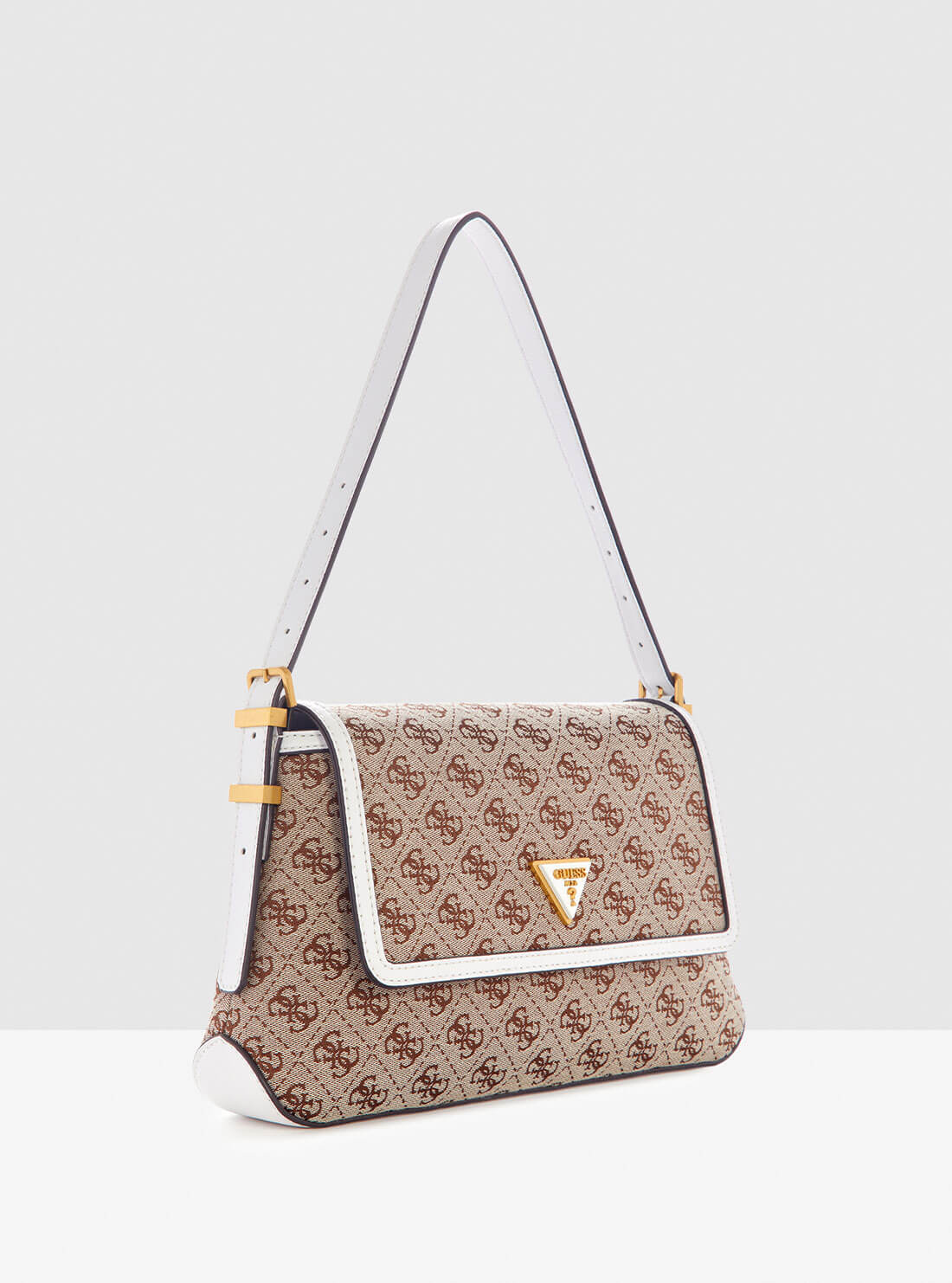 Beige Desideria Logo Shoulder Bag | GUESS Women's Handbags | side view