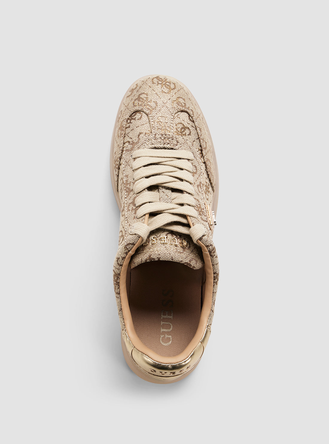 GUESS Womens Gold Logo Jazlie Sneakers JAZLIE2 Top View