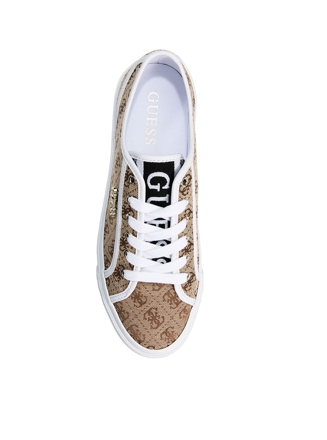 Brown Logo Jelexa Low Top Sneakers top view