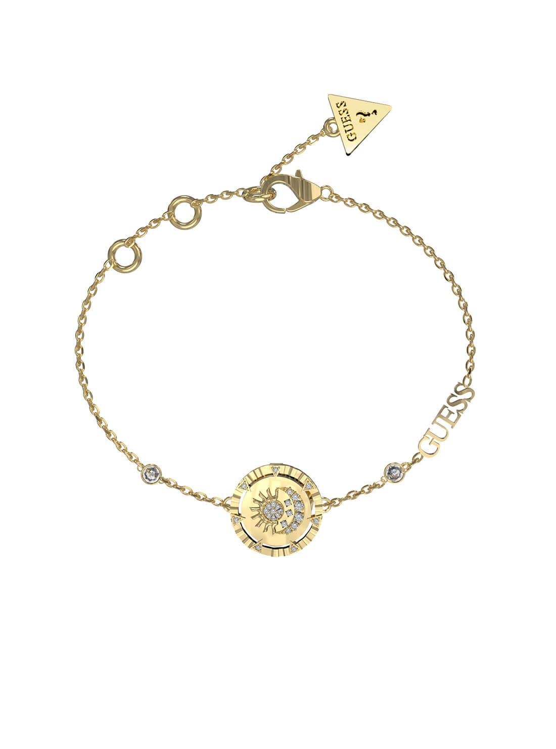 Gold All Of Us Moon Bracelet | GUESS Women's Jewellery | front view