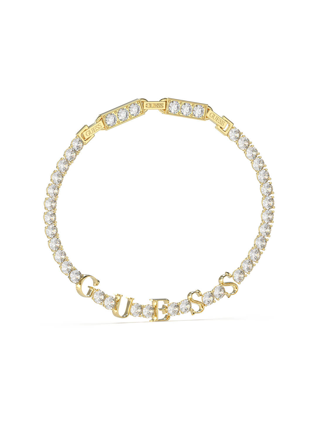 Gold Arm Party Logo Tennis  Bracelet | GUESS Women's Jewellery | front view