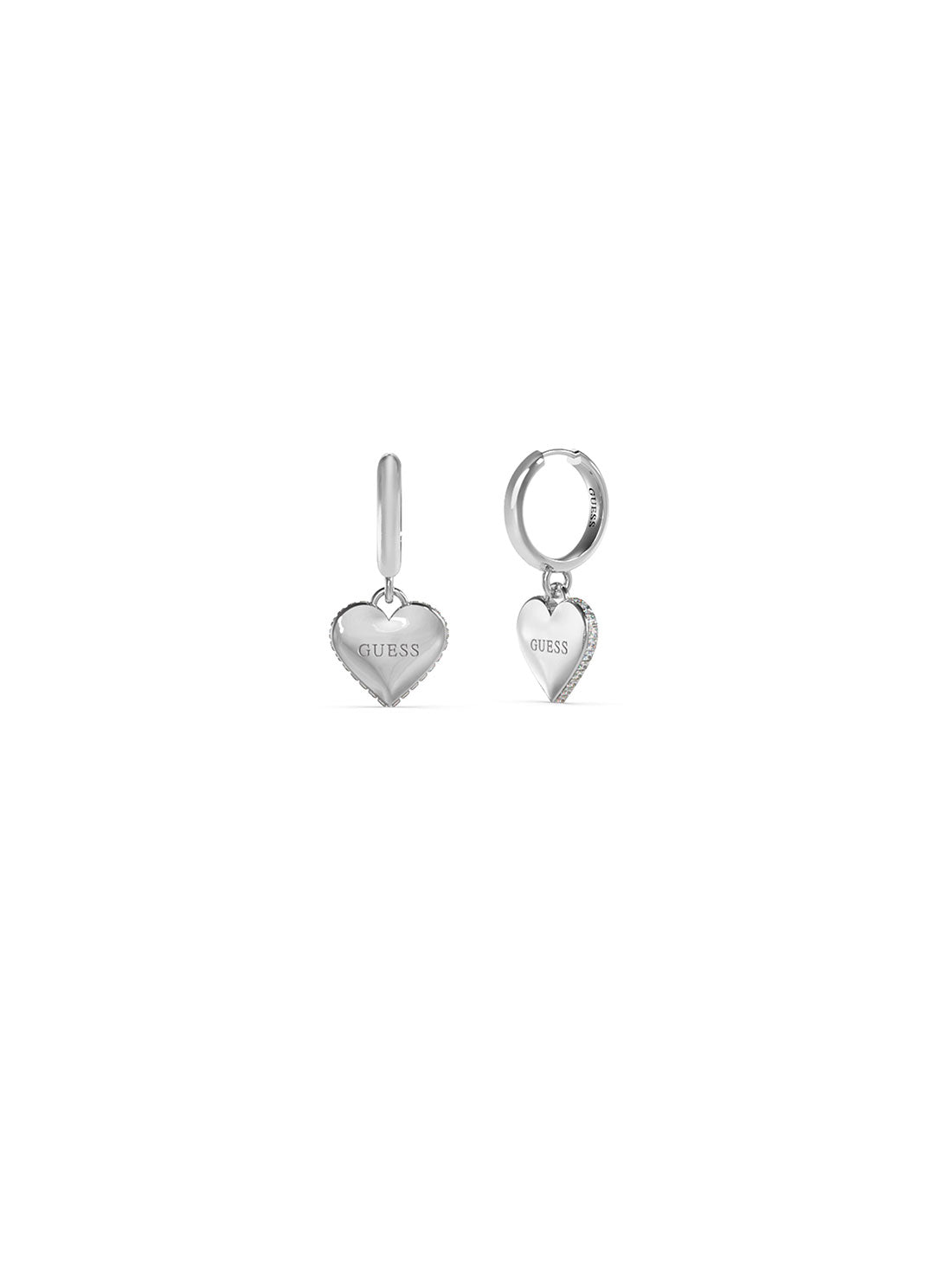 Silver Falling In Love Heart Earrings