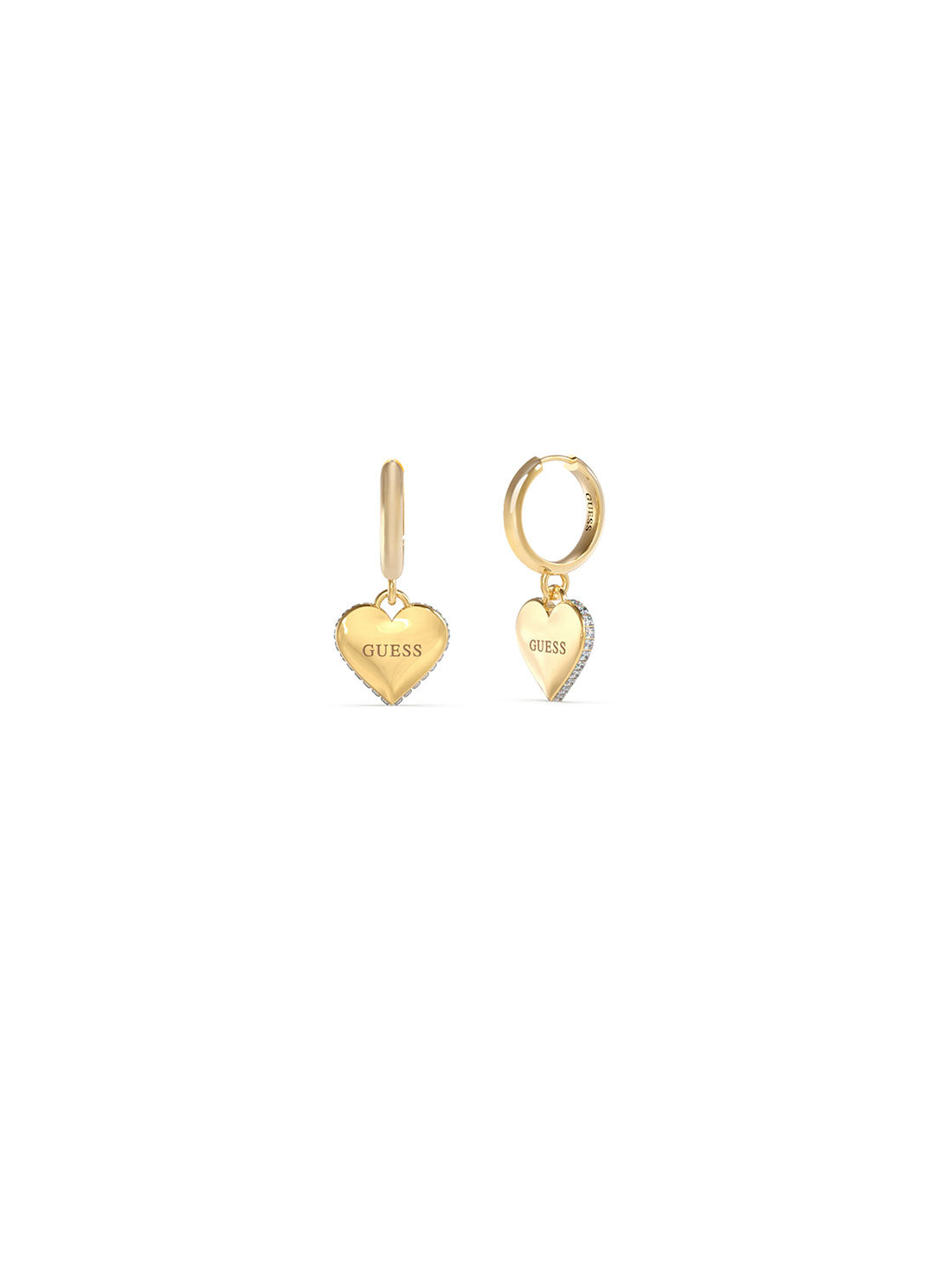 Gold Falling In Love Heart Earrings