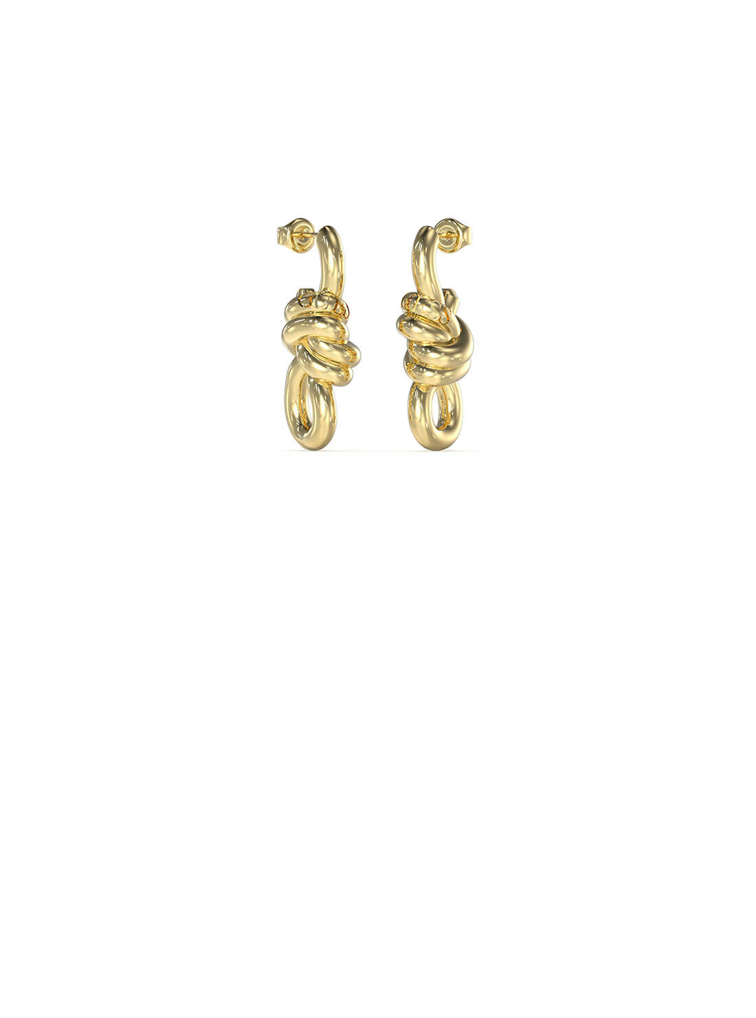 Gold Modern Love Knot Drop Earrings | GUESS Women's Jewellery | front view