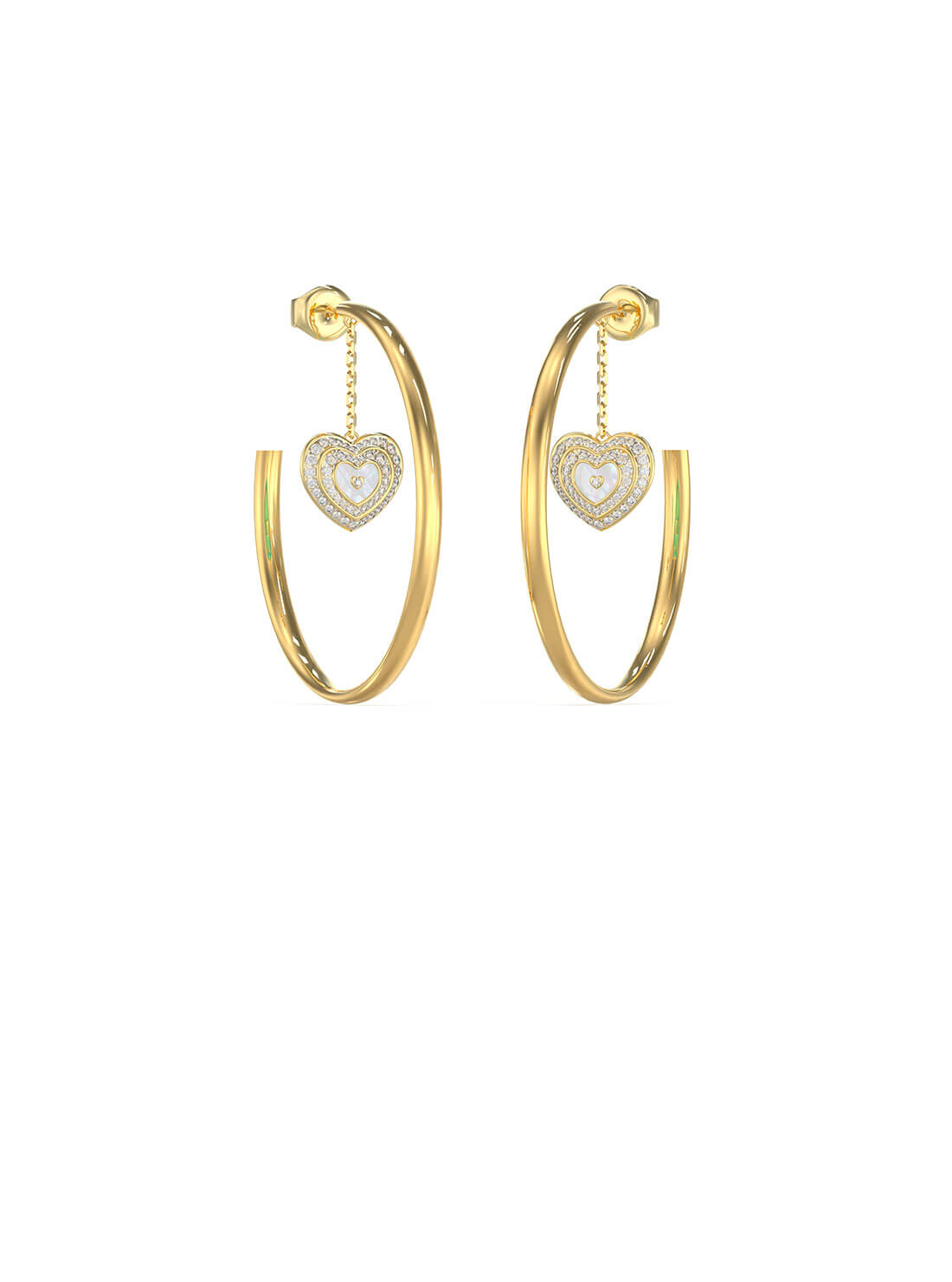 Gold Amami Heart Hoop Earrings