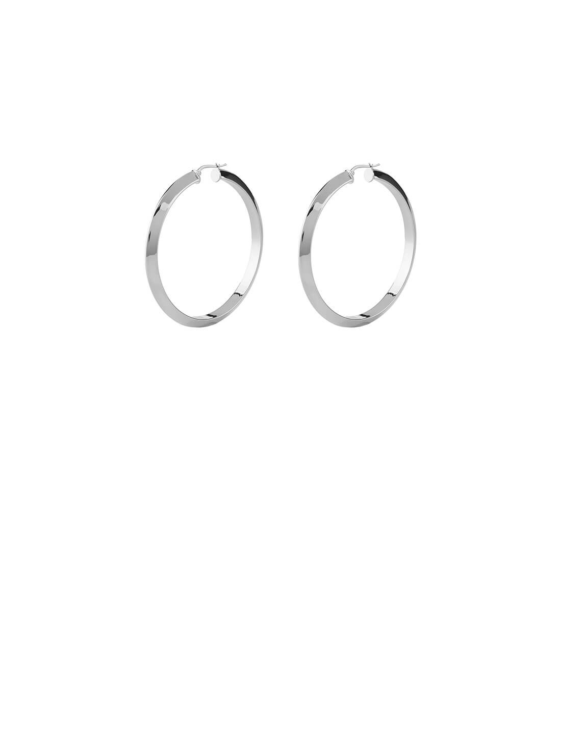 Silver I Did It Again Hoop Earrings | GUESS Women's Jewellery | front view