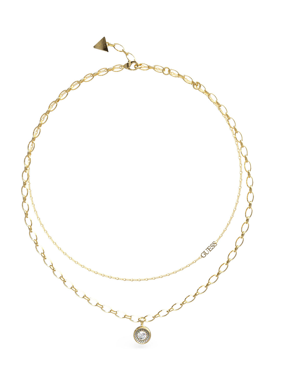 Gold Unique Solitaire Necklace