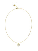 Gold Amami MOP Heart Necklace | GUESS Women's Jewellery | Front view