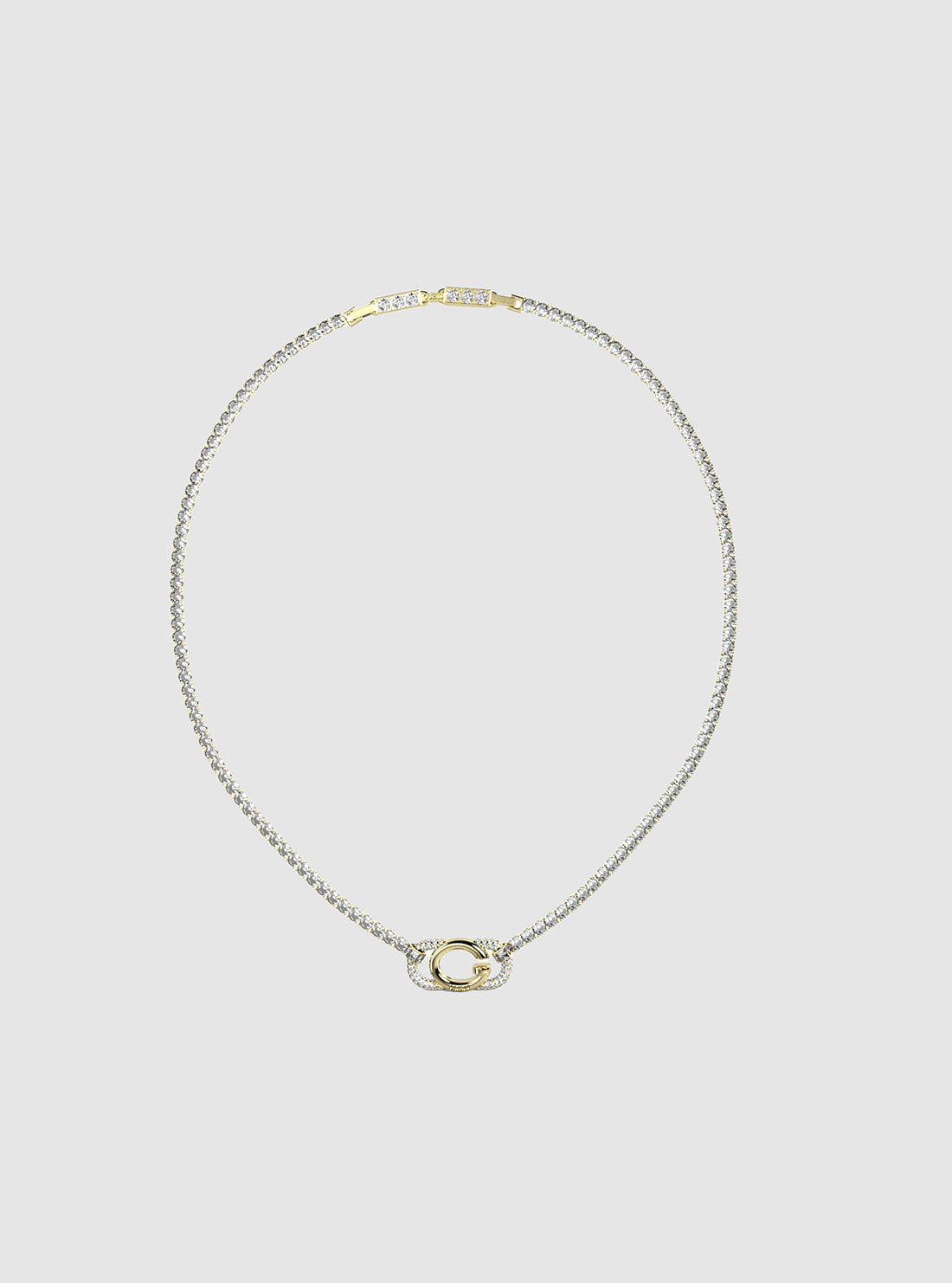 Oh My G Logo Crystal Tennis Necklace