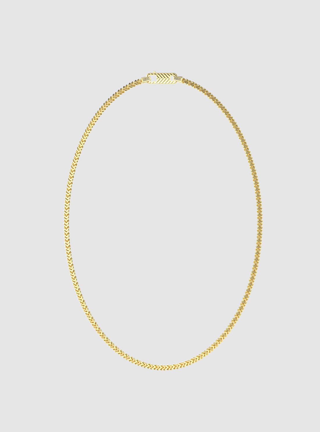 Gold Textured Hook Chain Necklace