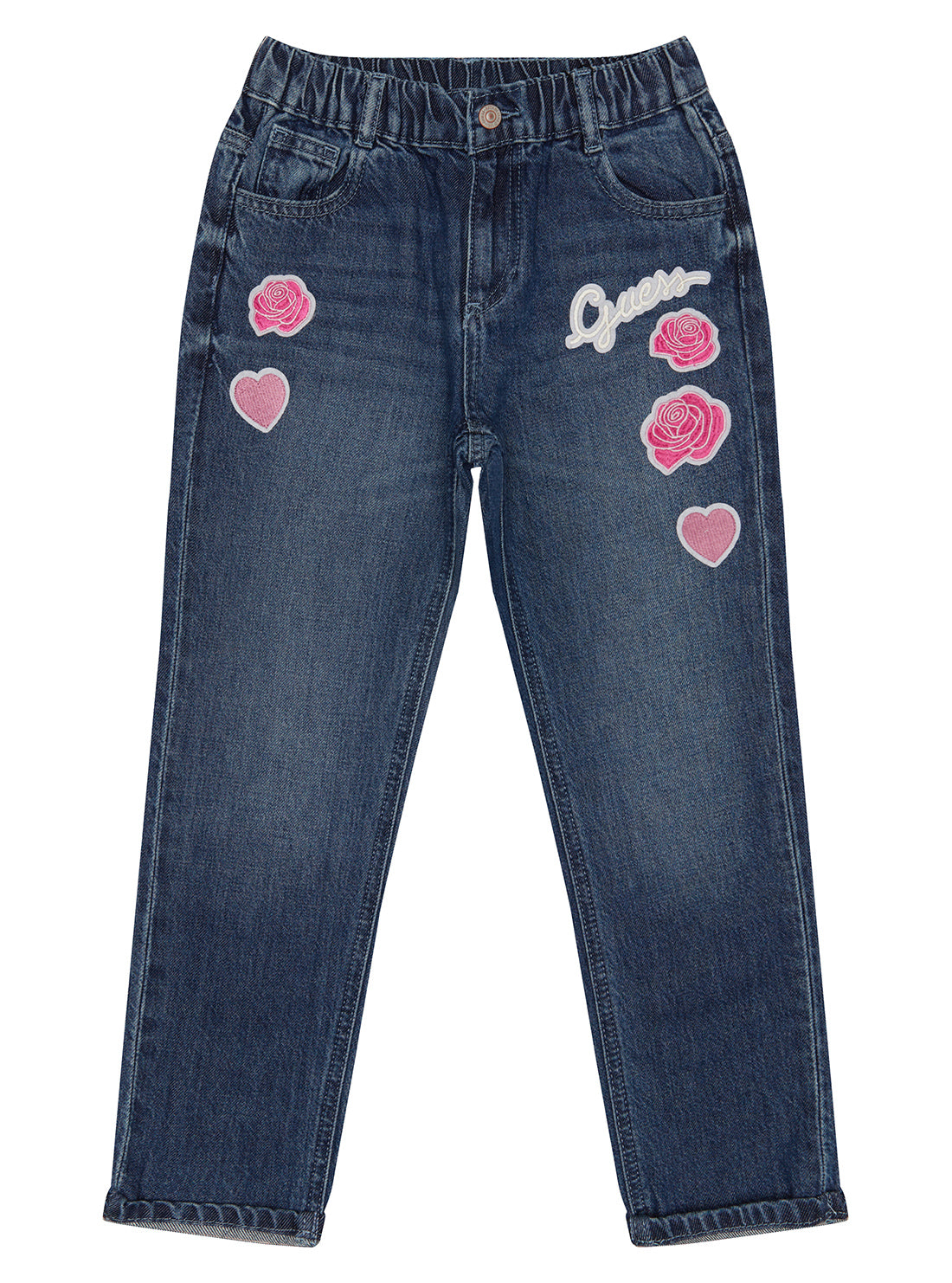 GUESS Blue Denim Mom High-Rise Pants (2-7) front view