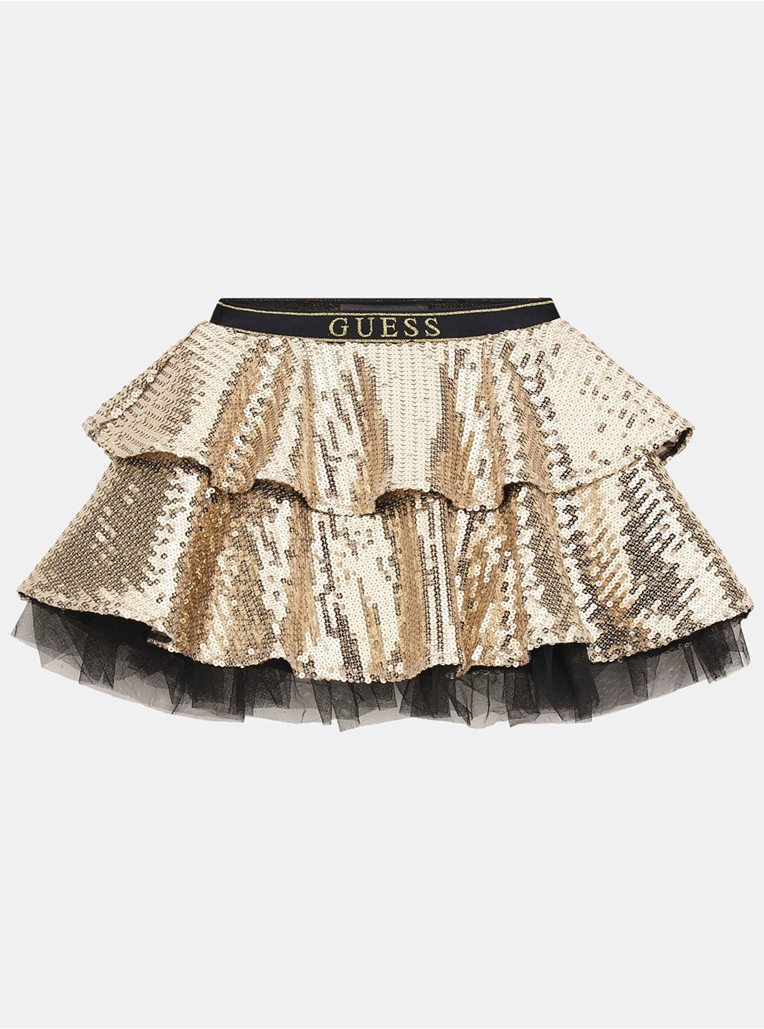 GUESS Gold Sequins Midi Skirt (2-7) front view