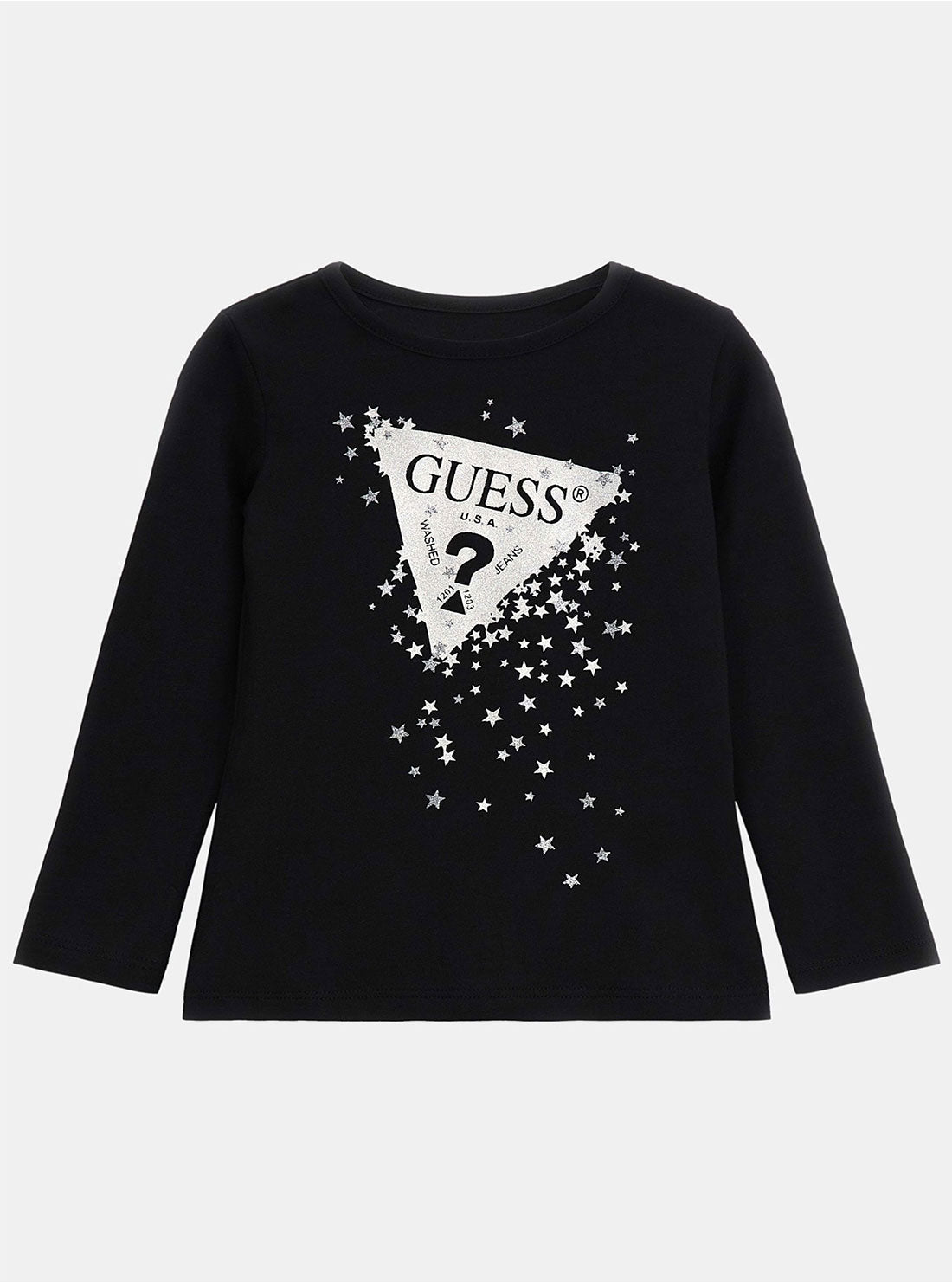 GUESS Black Long Sleeve T-Shirt (2-7) front view