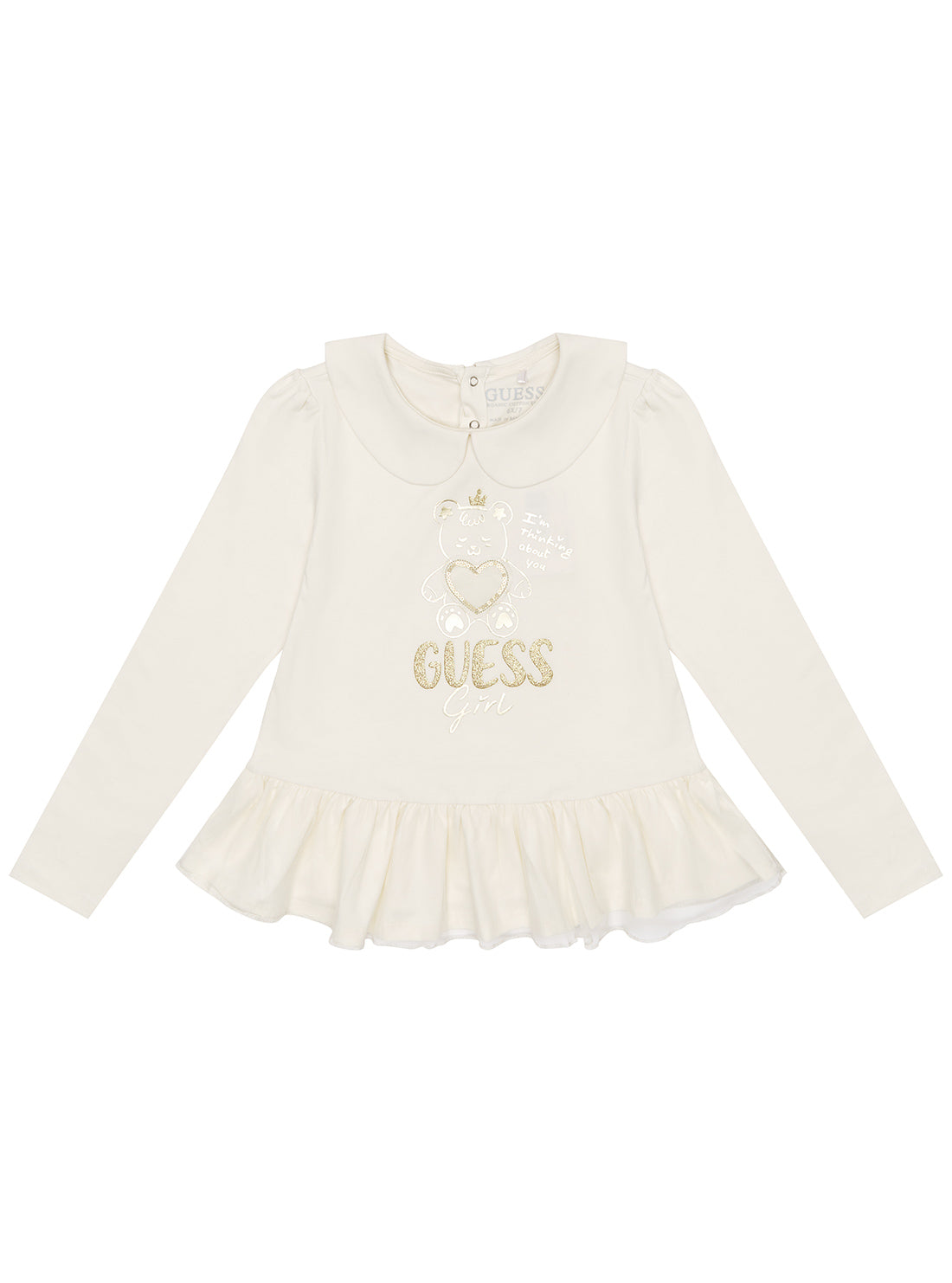 GUESS White Long Sleeves T-Shirt (2-7) front view