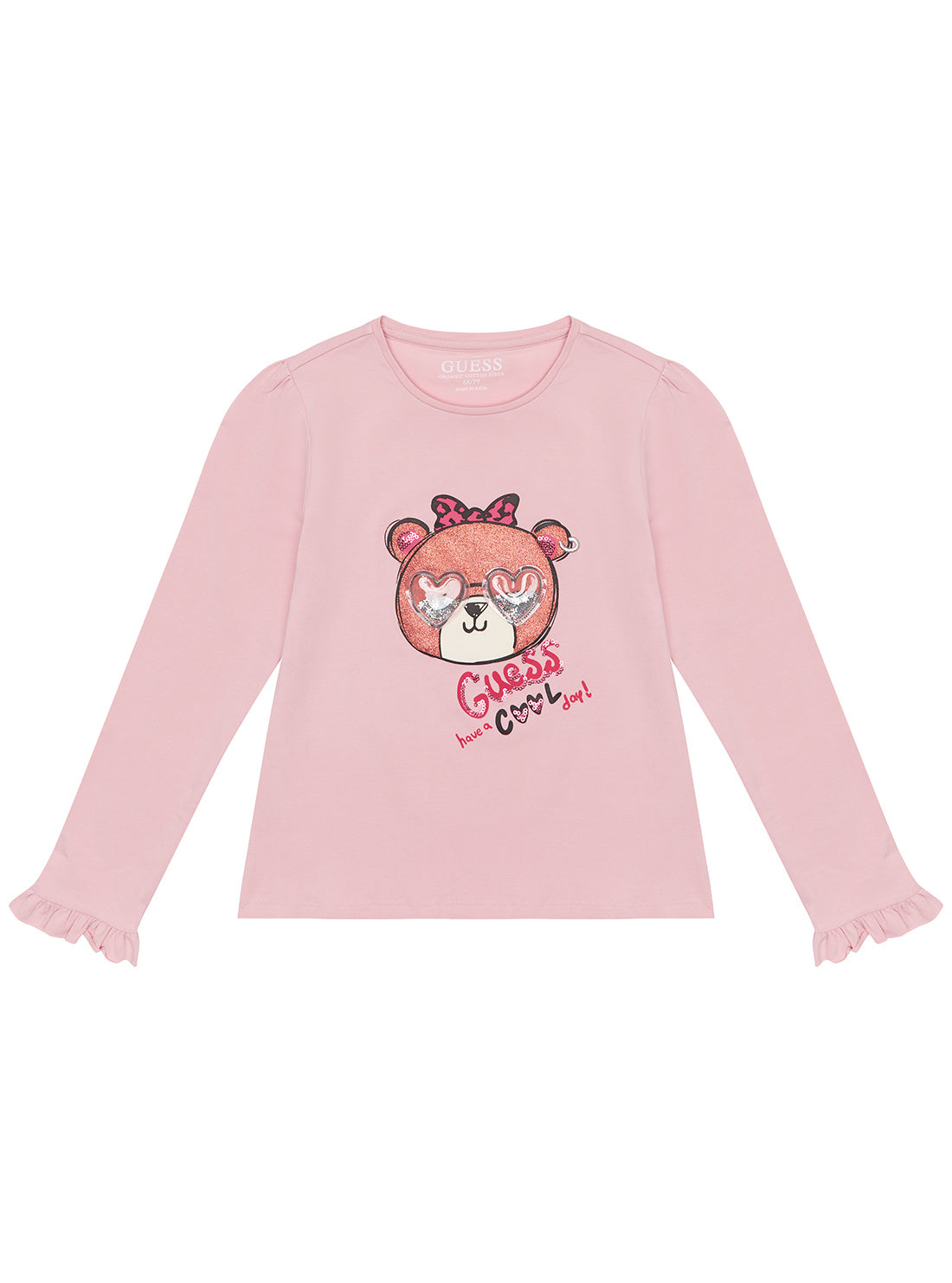 GUESS Pink Long Sleeve T-Shirt (2-7) front view