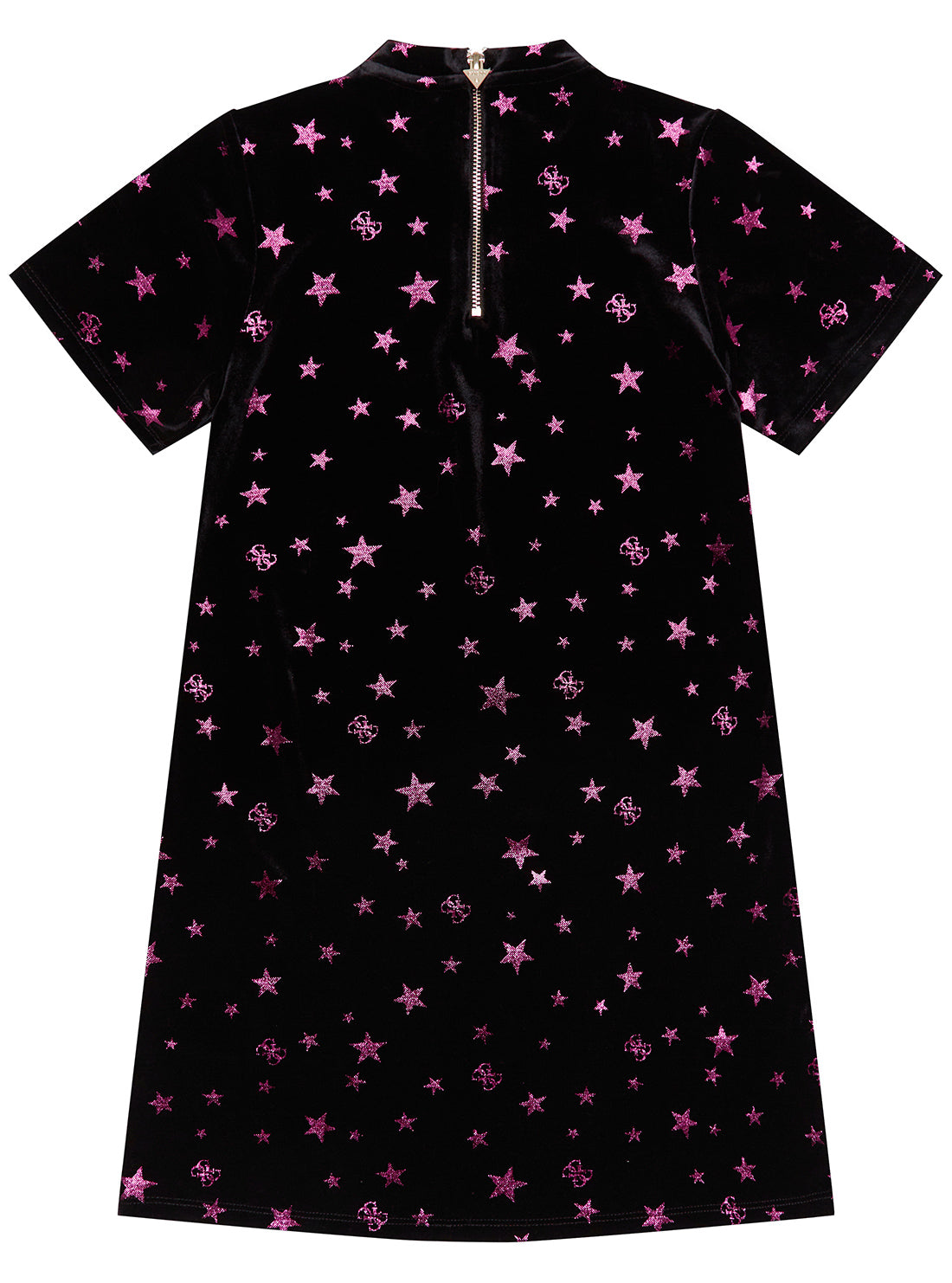 GUESS Black Star Print Short Sleeves Dress (2-7) back view