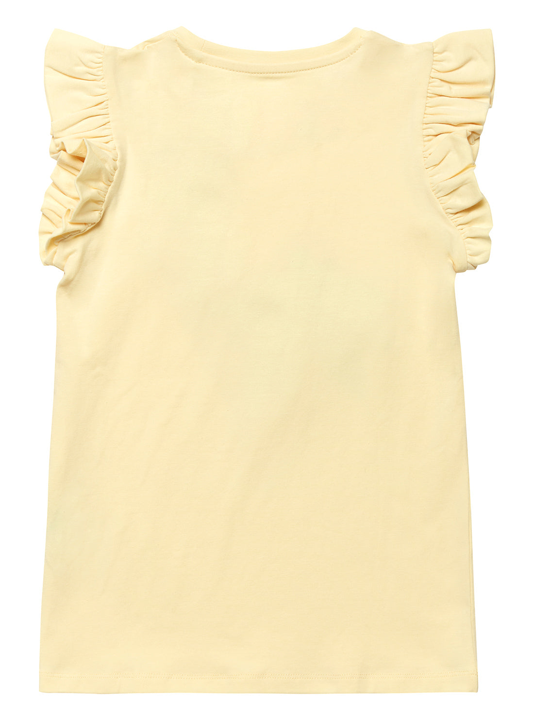 Girl's Yellow Palm Tree Heart T-Shirt (2-7) | GUESS Kids | back view