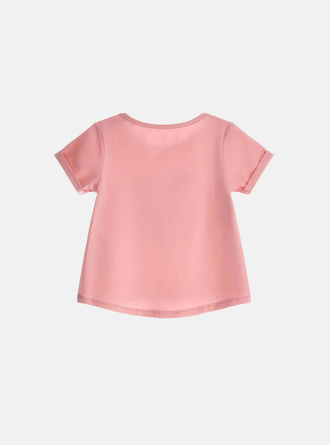 Pink Bear Print Logo T-Shirt (2-7) | GUESS Kids | back view