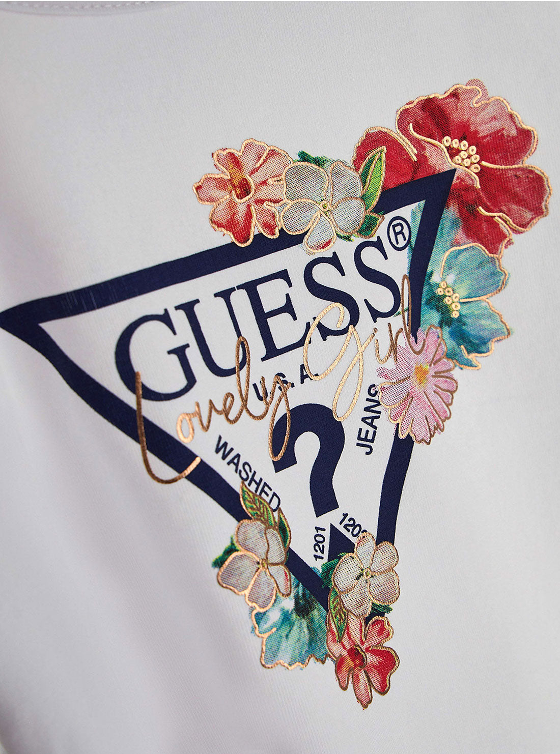 GUESS White Short Sleeve T-Shirt (2-7) detail view
