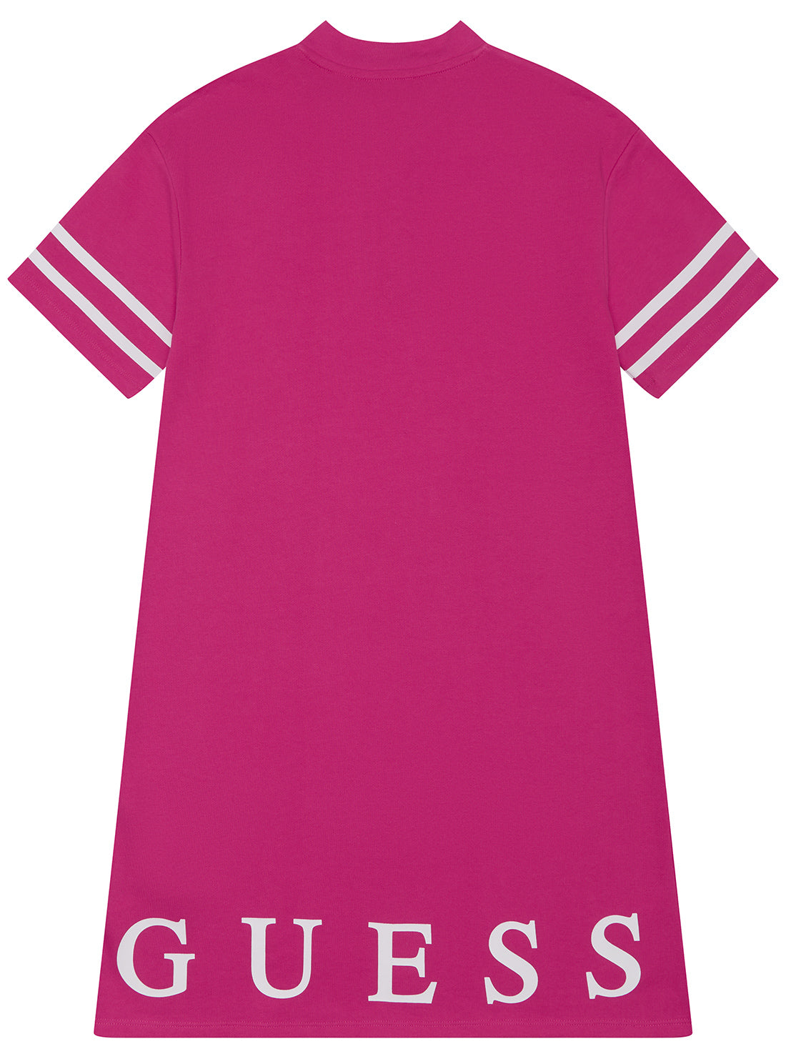 GUESS Bright Pink French Terry Short Sleeve Dress (2-7) back view