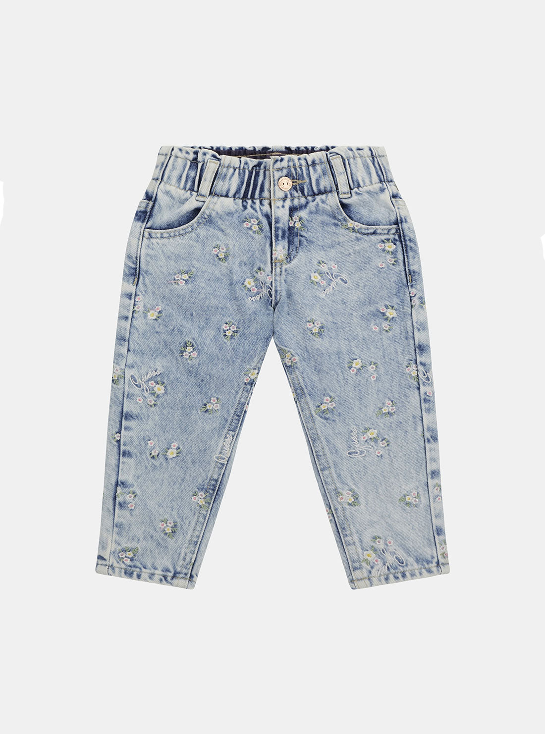 GUESS Blue Denim Paper Bag Pants (2-7) front view