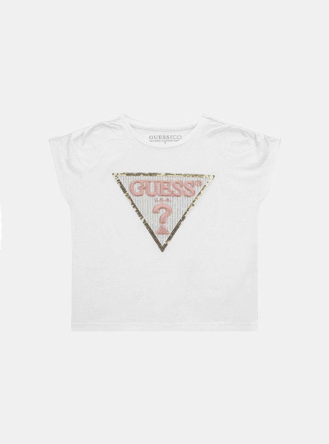 GUESS White Short Sleeve T-Shirt (2-7) front view