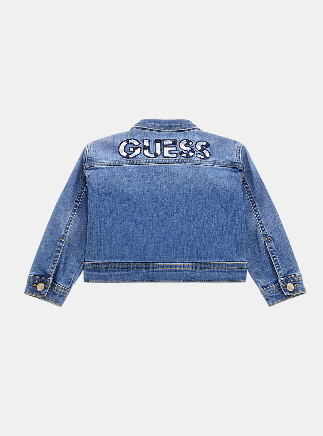 GUESS Blue Stretch Denim Jacket (2-7) back view