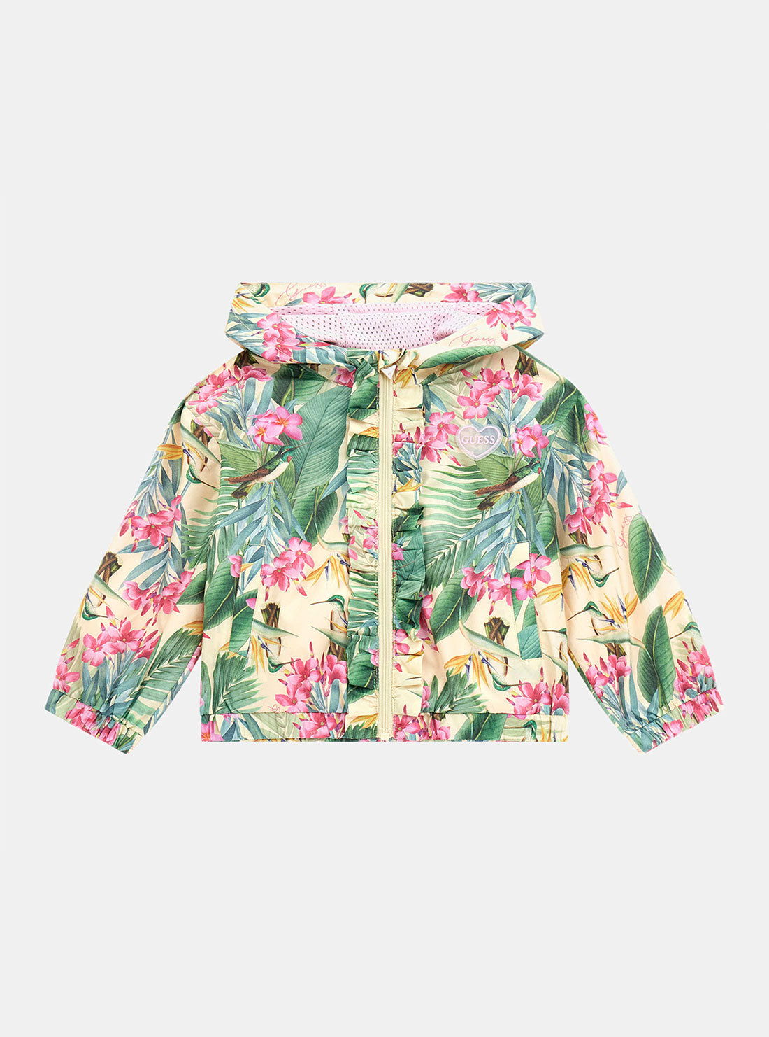 Floral Print Hooded Windbreaker Jacket (2-7)