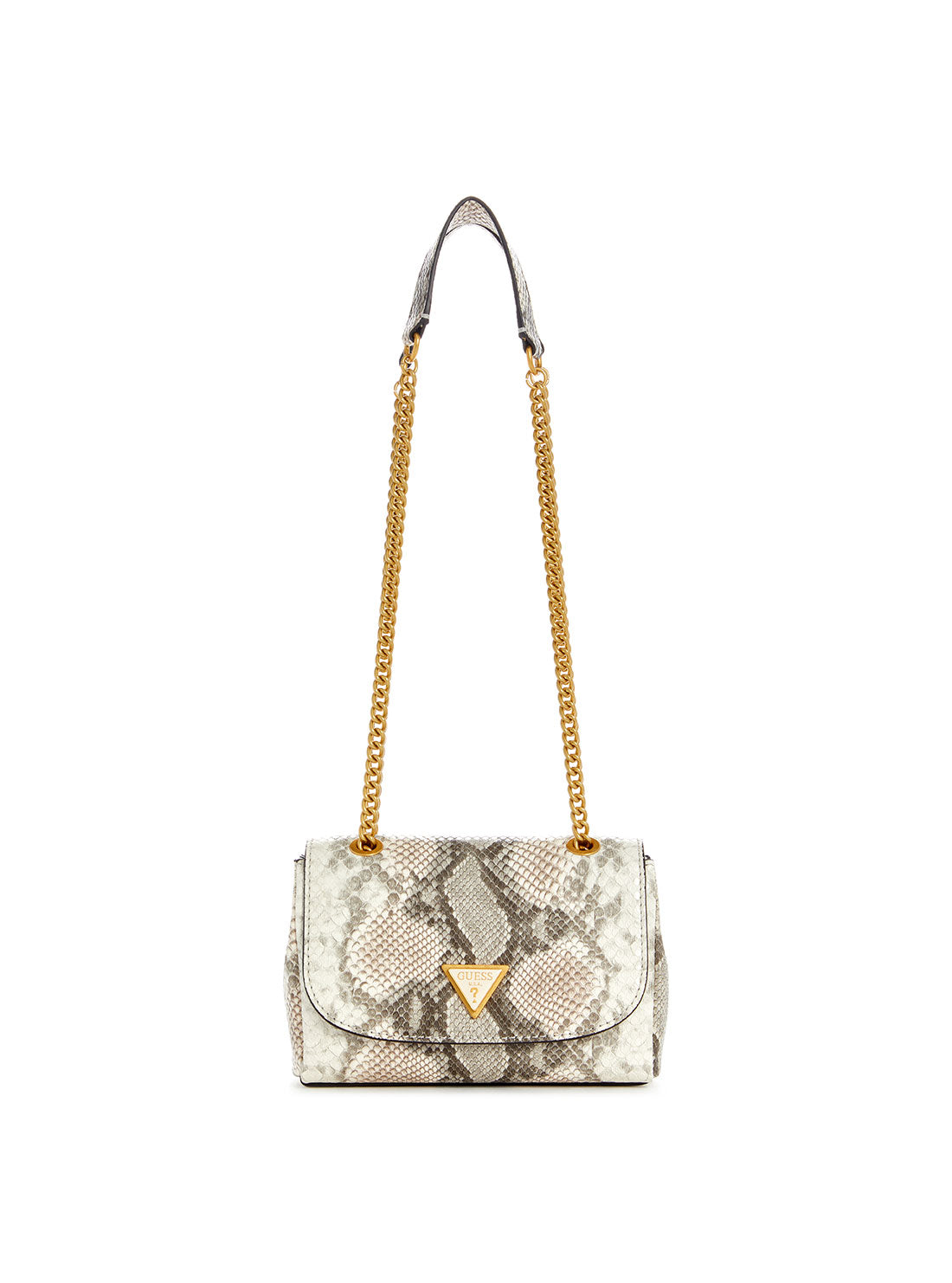 GUESS Taupe Multi Cosette Mini Crossbody Flap Bag front view
