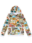 GUESS Photo Collage Hooded Jumper (7-16) front view
