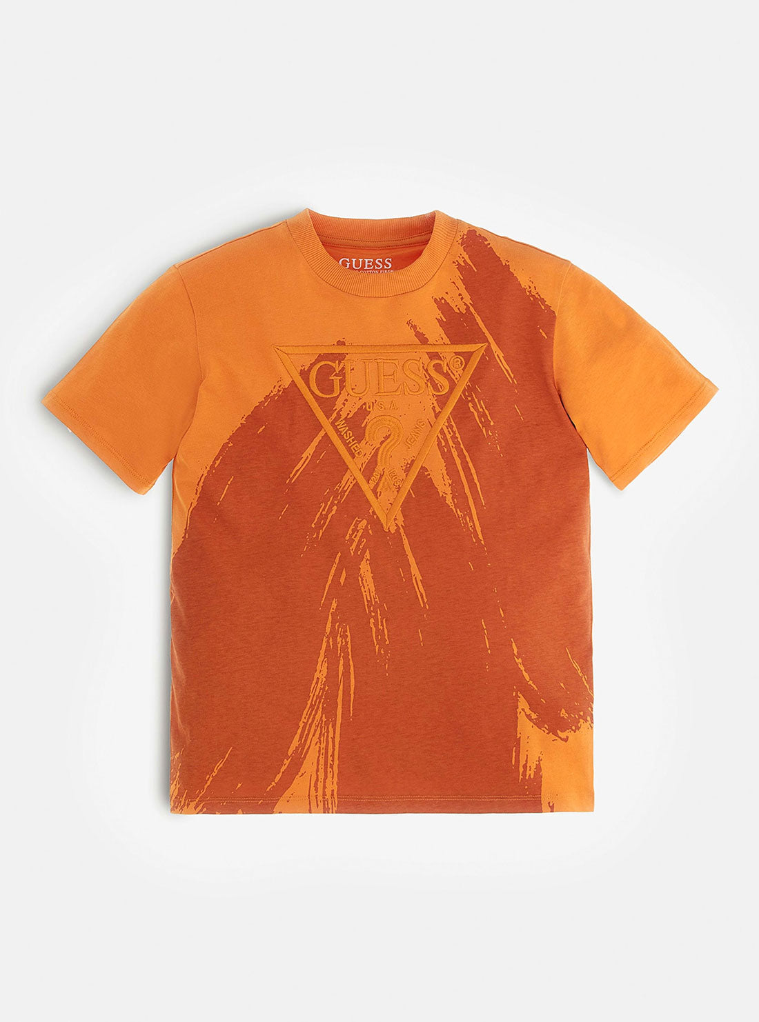 Boy's Orange Triangle Logo T-Shirt front view