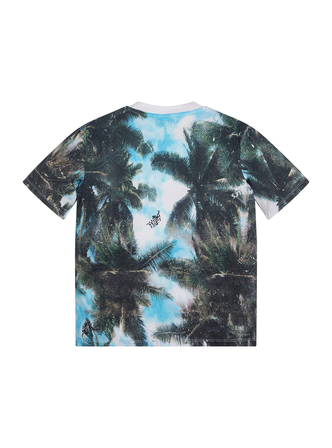 Blue Palm Tree Logo T-Shirt | GUESS Kids | Back view
