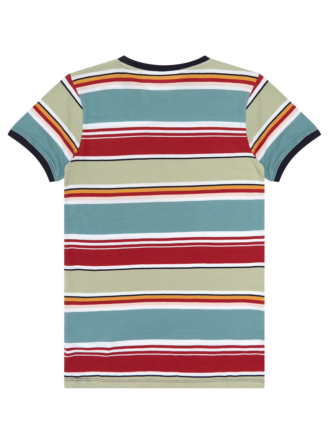 Boy's Red and Orange Stripe Logo T-Shirt (7-16) | GUESS Kids | Front view