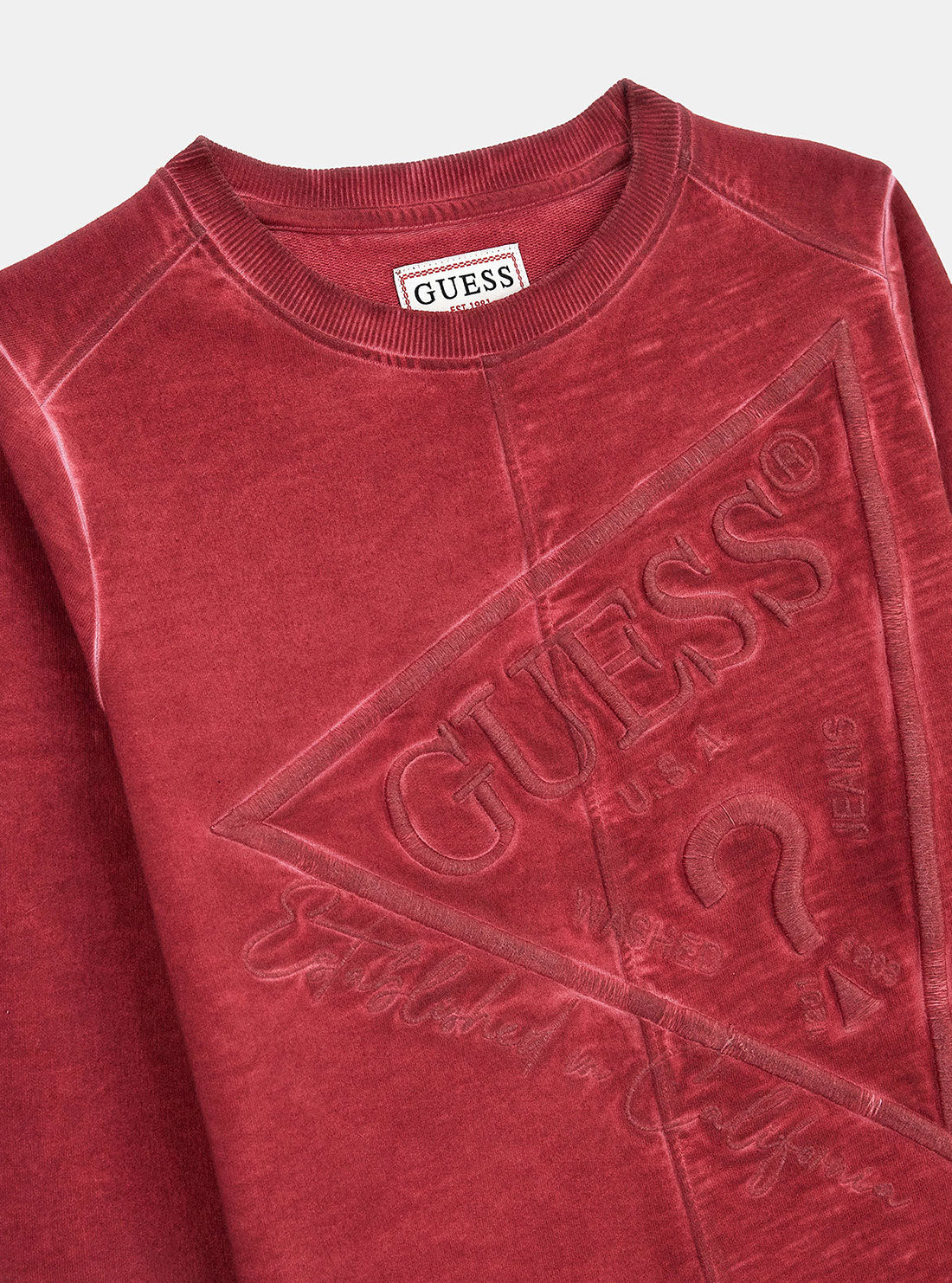 Red Embroidered Logo Jumper | GUESS Kids | Detail view