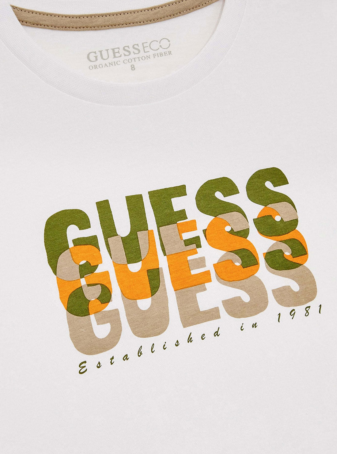 GUESS White Short Sleeve T-Shirt (7-16) detail view