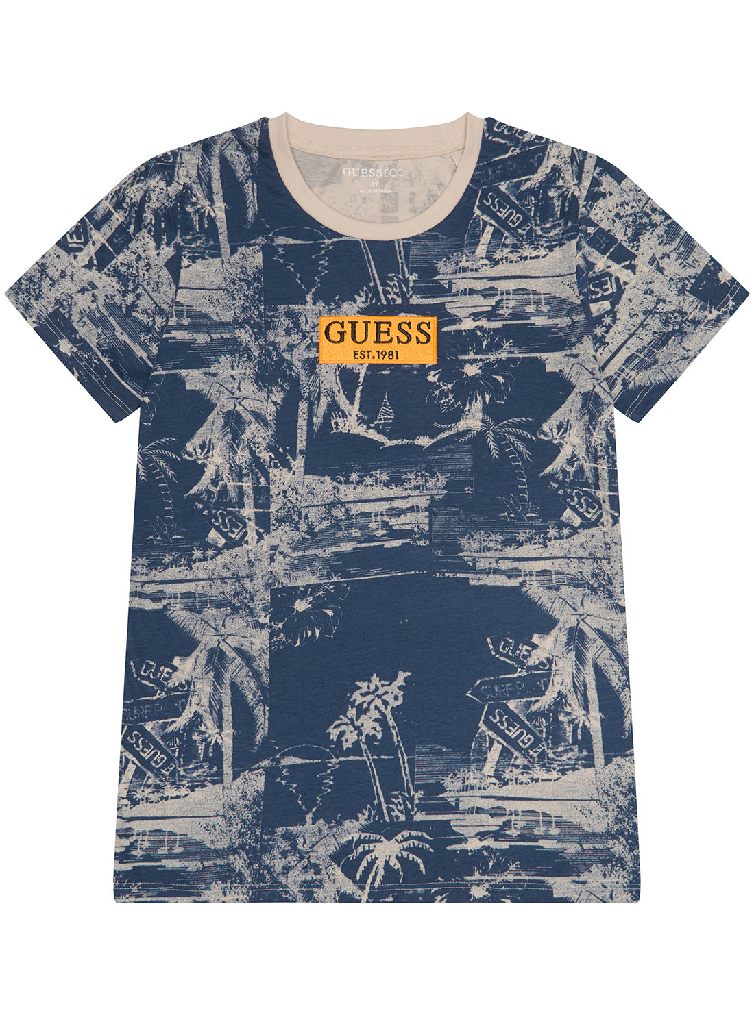 GUESS Blue Short Sleeve T-Shirt (7-16) front view