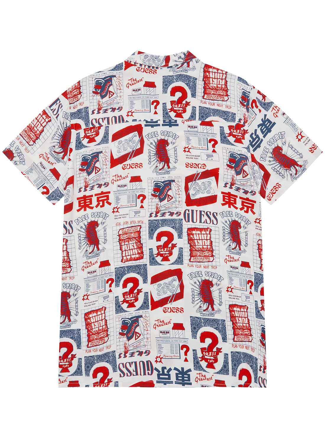 Red Stamps Print Short Sleeve Shirt (7-16)