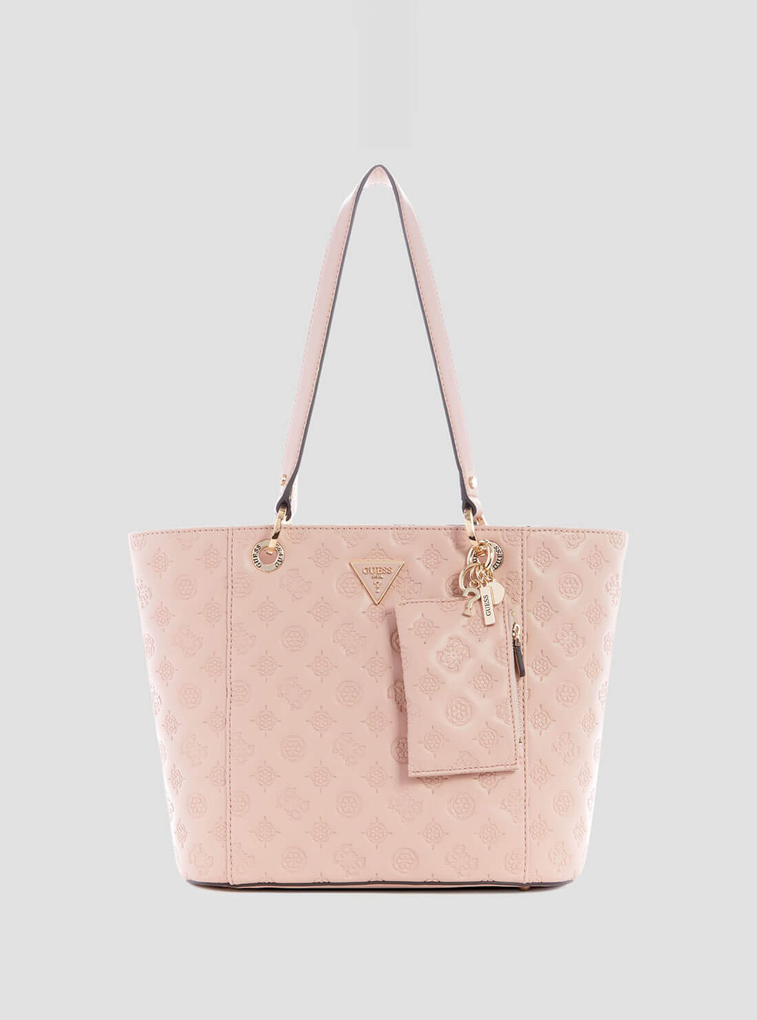 Women's Light Pink Noelle La Femme Small Tote Bag | GUESS Handbags | front view