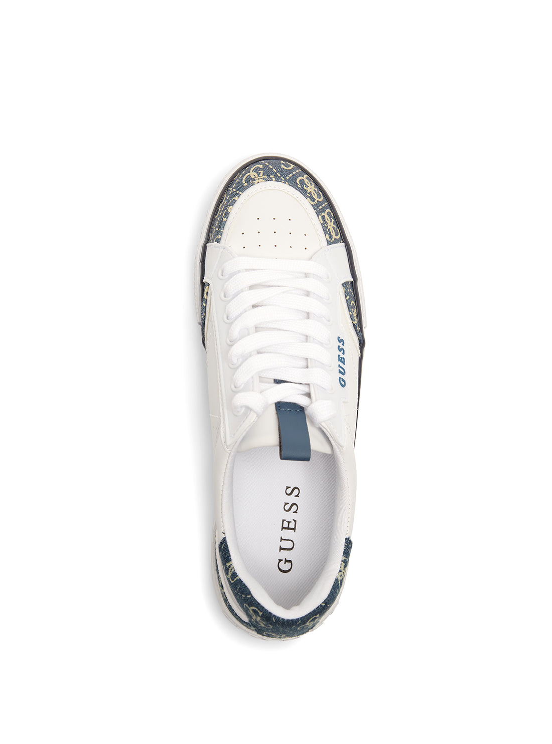 White Denim Lollin Low Top Sneakers