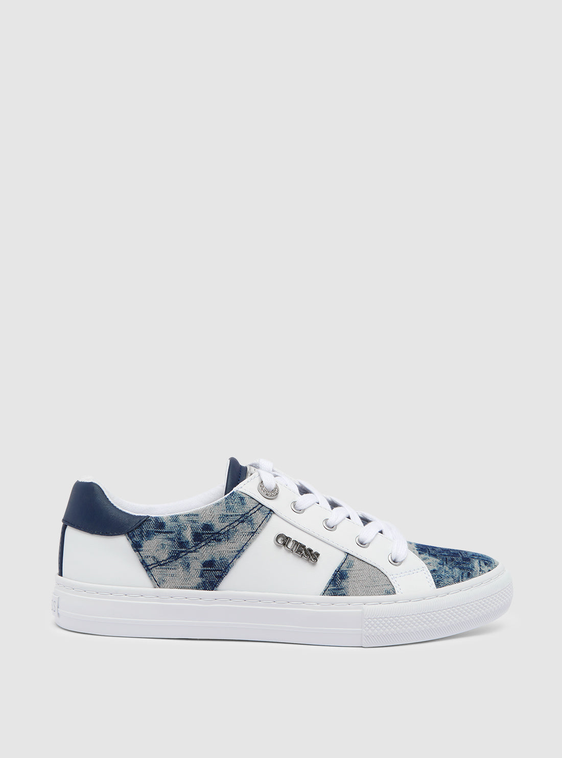 White Blue Loven Low-Top Sneakers