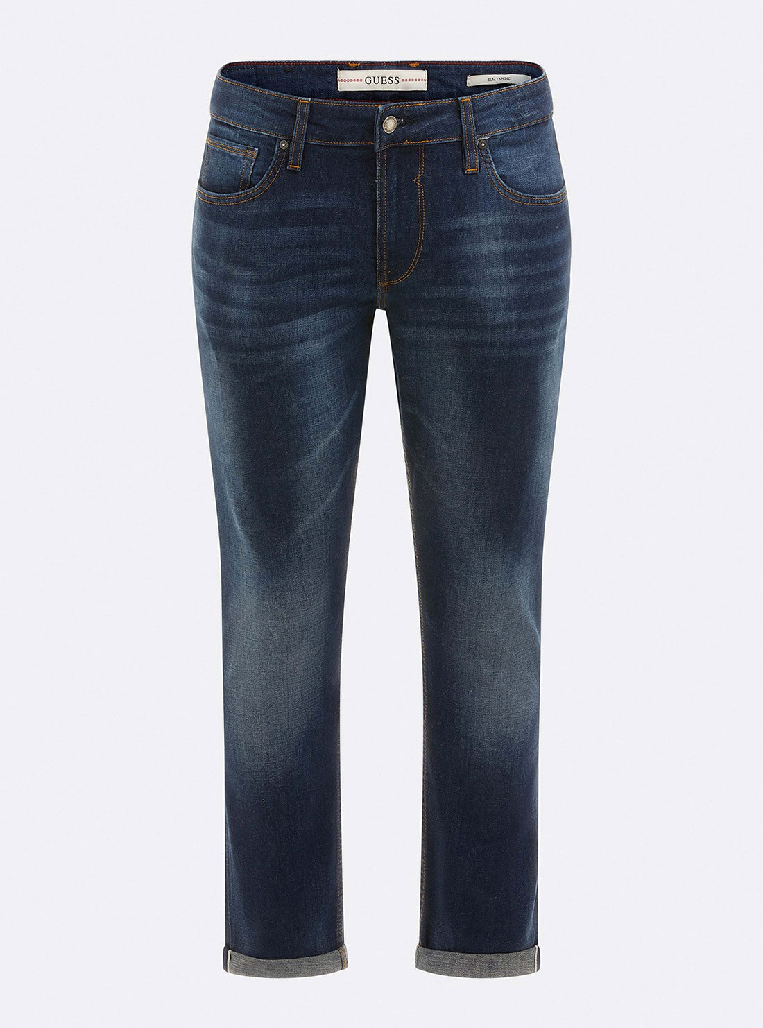 Eco Low Rise Slim Tapered Denim Jeans In Meadow Selvedge Wash