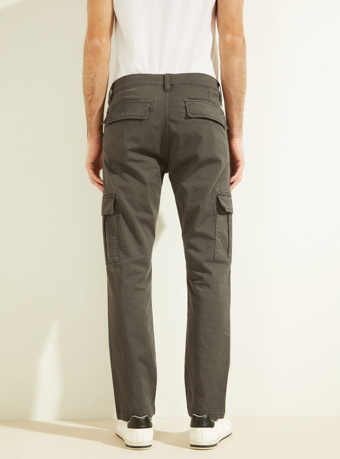 Green Mid-Rise Straight-Leg Lonta Cargo Pants | GUESS Men's Apparel | back view