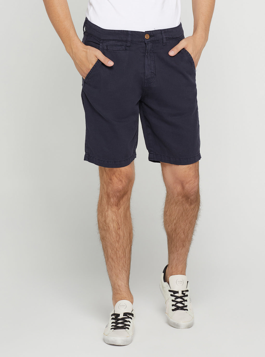 Navy Blake Linen Slub Shorts
